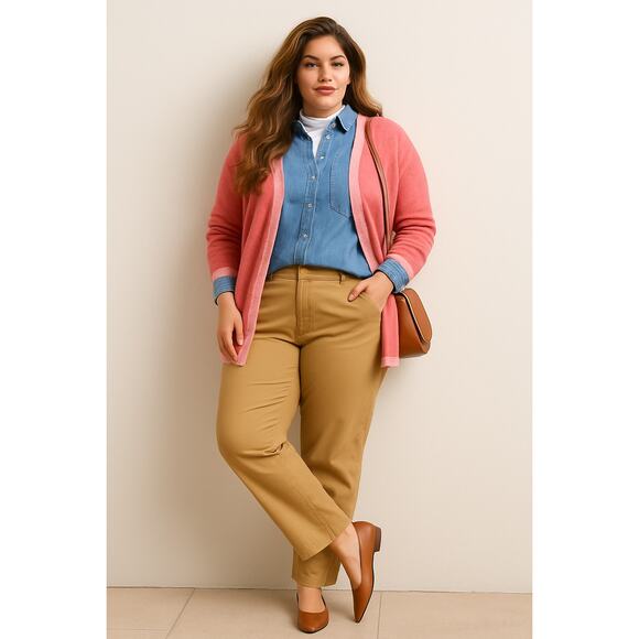 Lane Bryant Pink Cotton, Acrylic, Angora Rabbit Hair Blend Cardigan Size 18/20 - Picture 8 of 8